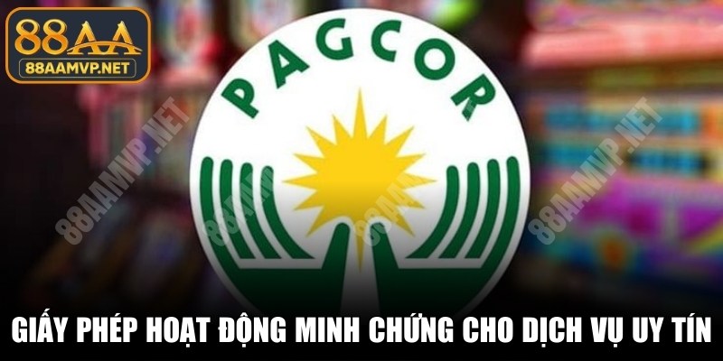 Giấy phép hoạt động 88AA MVP minh chứng cho dịch vụ uy tín